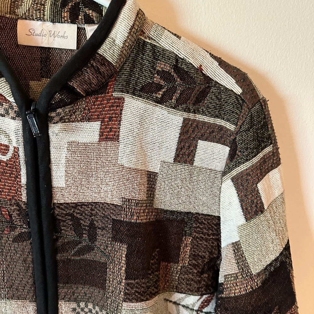 Studio Works Men's Patchwork Jacket - Brown And C… - image 3